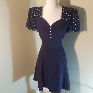 Vintage 1980s Polka Dot Dress
